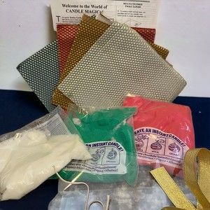 NOS Candle Magic Holiday Candle Kit Honeycomb Sheets Wax Crystals Wicks
